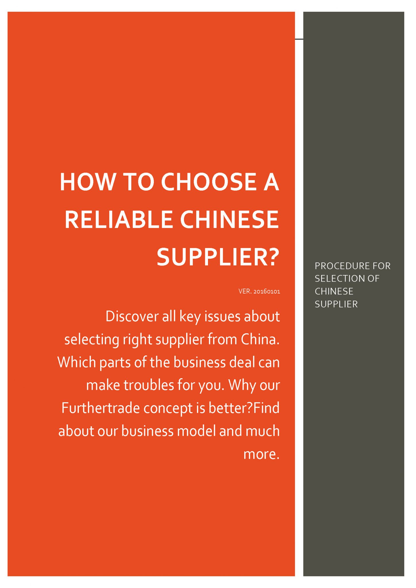 HOW TO CHOOSE A RELIABLE CHINESE SUPPLIER furthertrade.com Furthertrade.com the most reliable raincoat manufacturers and suppliers