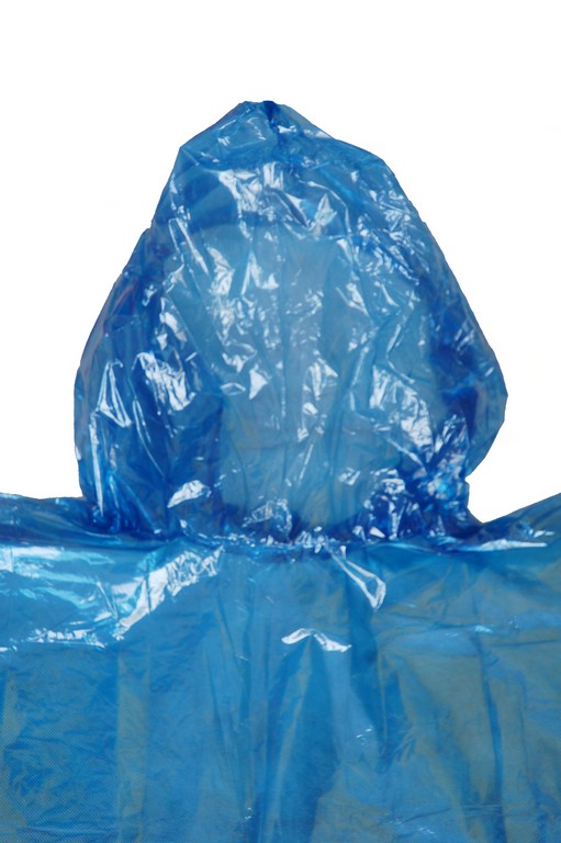 R-1037 PE blue disposable rain waterproof poncho hood back Furthertrade.com the high quality China raincoat wholesale manufacturer and supplier