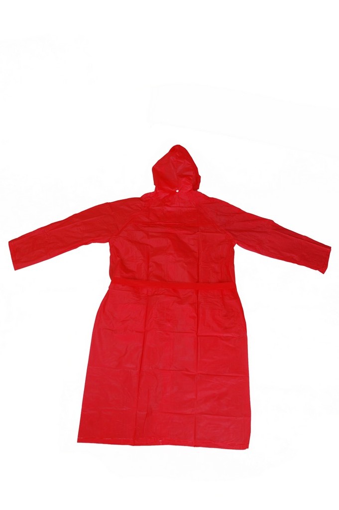 R-1056 PVC Vinyl red Adult rain long ladies waterproof jackets back Furthertrade.com the best raincoat suppliers and manufacturers