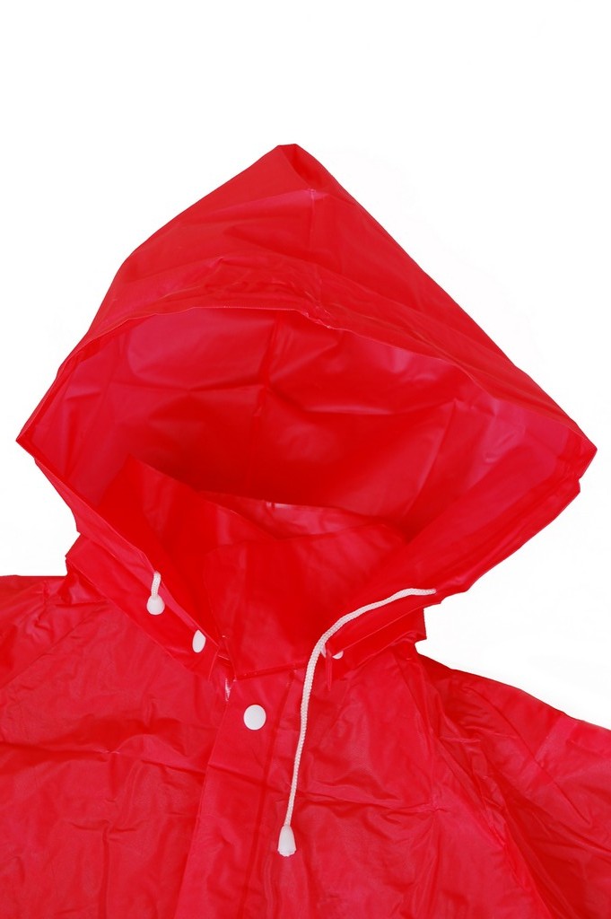 R-1056 PVC Vinyl red Adult rain long ladies waterproof jackets front hood with drawstring Furthertrade.com The high quality raincoat suppliers and manufacturers