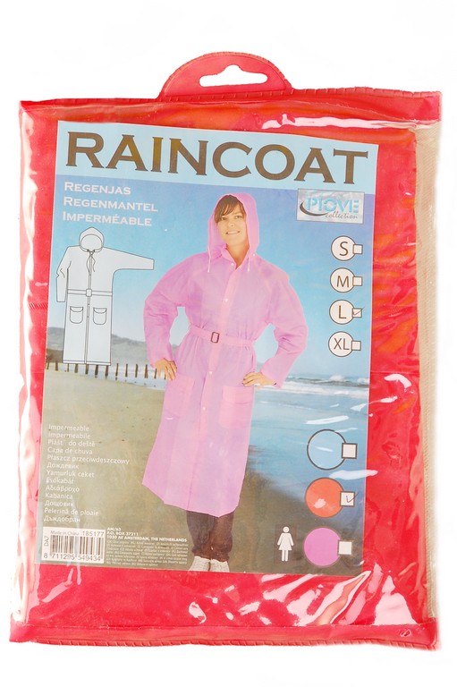 R-1056 PVC Vinyl red Adult rain long ladies waterproof jackets packing Furthertrade.com The excellent raincoat suppliers and manufacturers