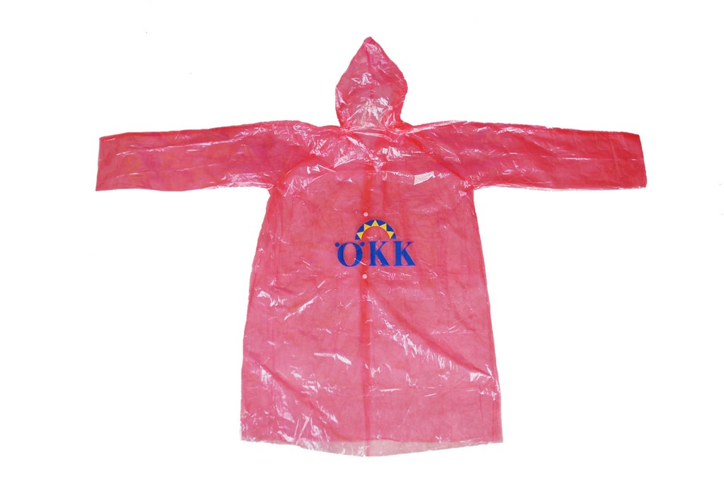 R-1059 PE red Disposable long lightweight rain jacket back Furthertrade.com the best raincoat suppliers and manufacturers