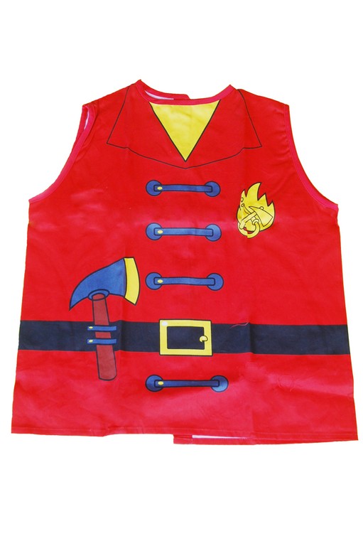 ML-AP-2001 firemen red cotton kids paint childrens aprons front print fireman Furthertrade.com the most reliable apron supplier and manufacturer