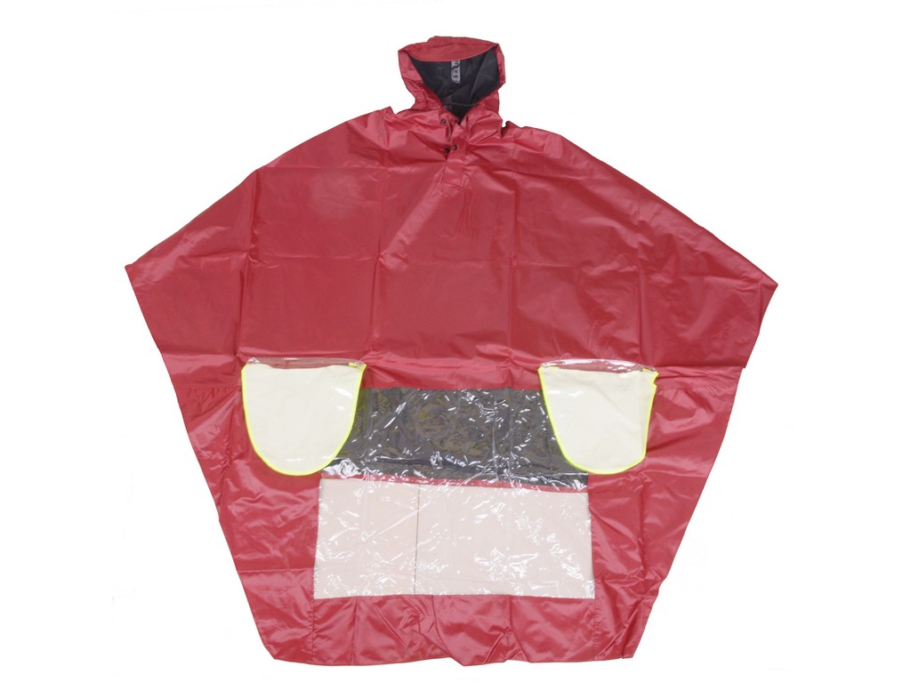 R-1020A-PL-3 red polyester motorcycle rain gear front Furthertrade.com the excellent China raincoat manufacturer and supplier