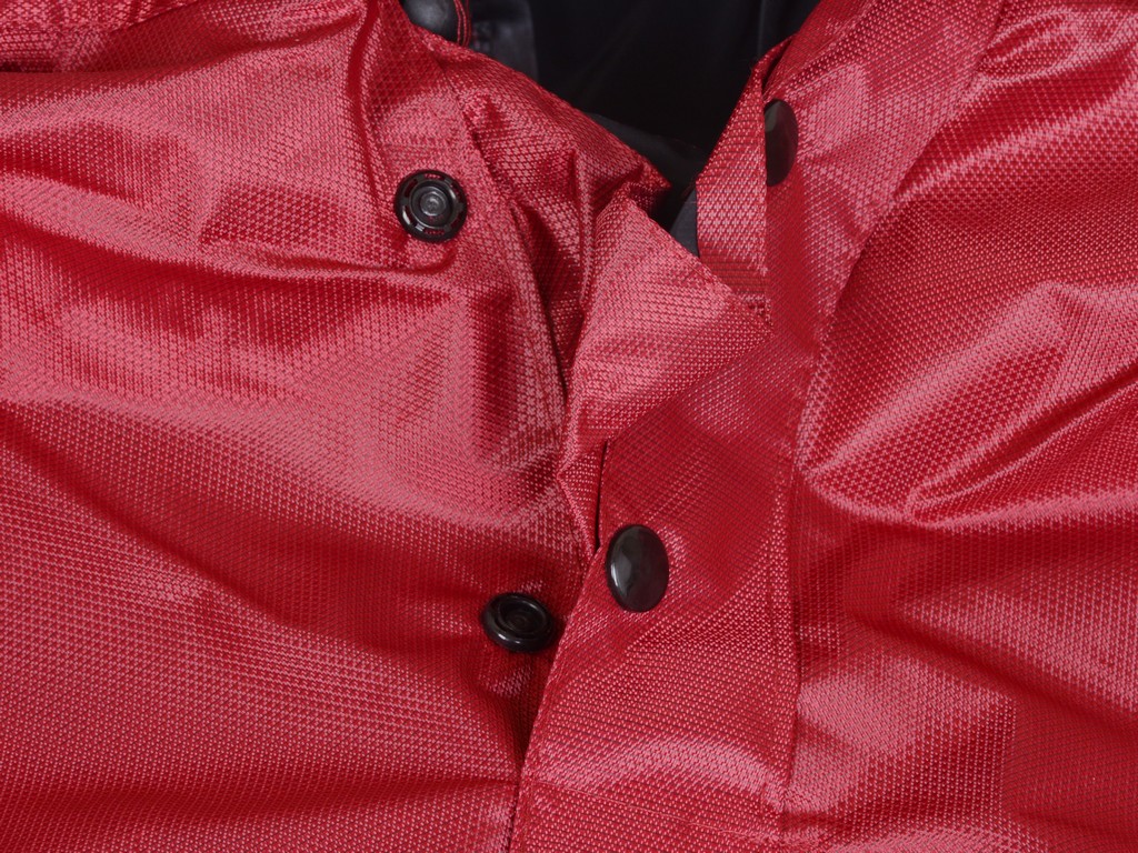 R-1020A-PL-3 red polyester motorcycle rain gear neck button cover Furthertrade.com the high quality China raincoat manufacturer and supplier