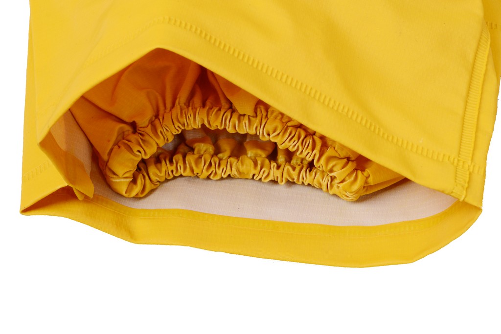 R-1045-1 yellow polyester pvc polyester rain suit sleeve cuff with elastic cord Furthertrade.com the excellent China raincoat manufacturer and supplier