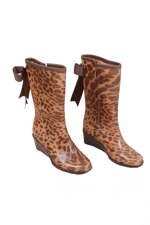 FRB-1001 leopard pvc vinyl women rain boots Furthertrade.com the most reliable rain boots manufacturer and supplier