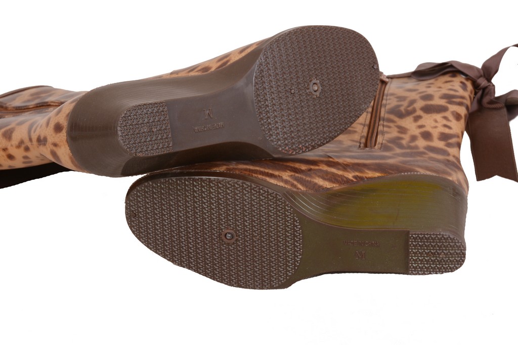 FRB-1001 leopard pvc vinyl women rain boots shoe sole Furthertrade.com the excellent rain boots suppliers and manufacturers
