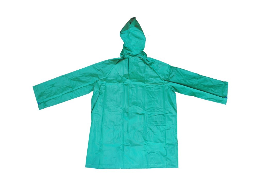 R-1057-1 green and blue reversible pvc vinyl rain best waterproof jacket back Furthertrade.com the high quality China raincoat wholesale manufacturer and supplier